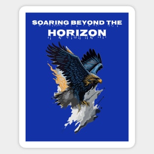 Eagle in Flight: Soaring Beyond Horizon Sticker